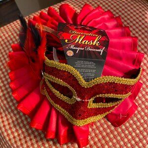 Mask and Clown Collar Jester Pieces Costume Set